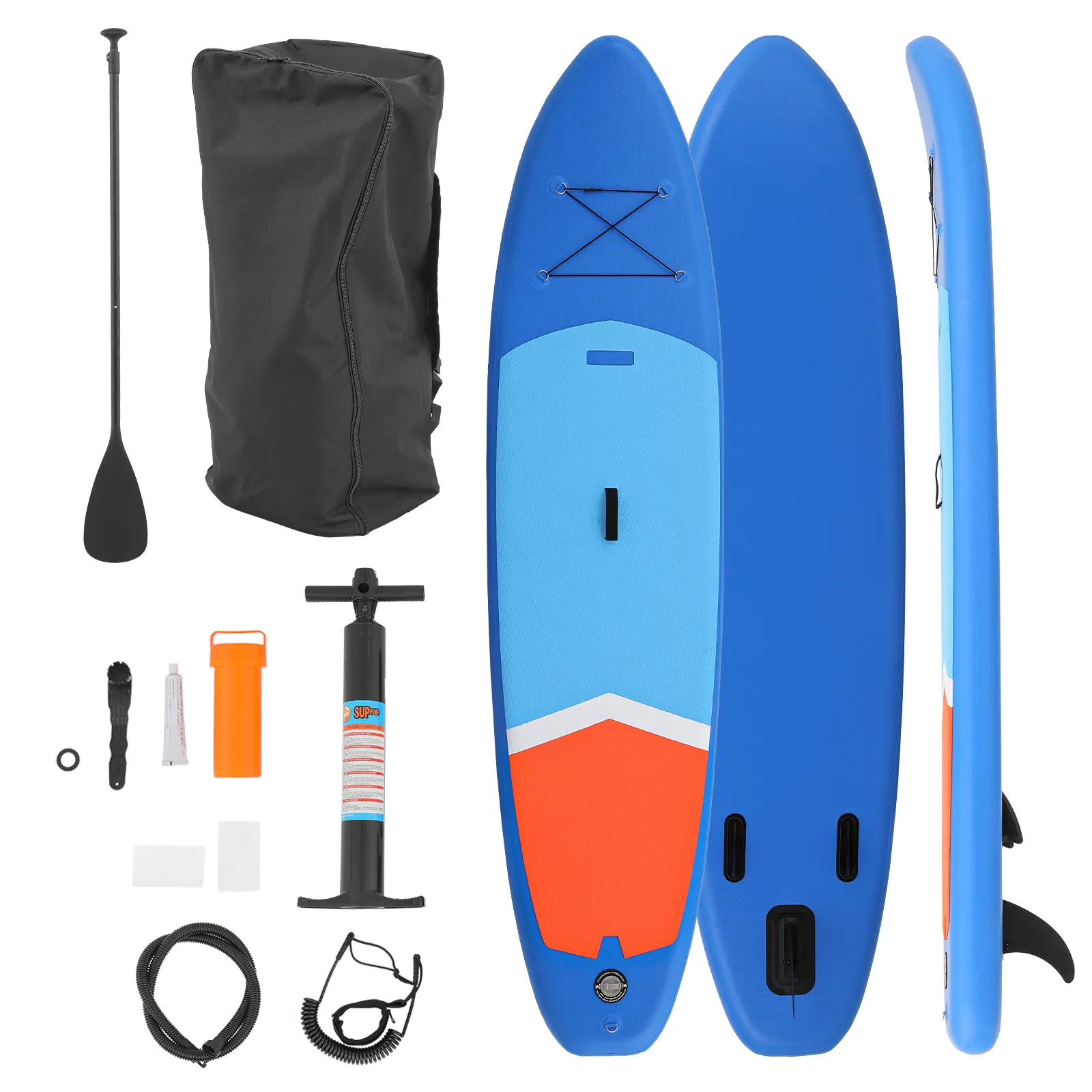 10.5ft Stand Up Paddle Board -  PVC Material -Displacement 330L, Max Load Capacity 333 lb, Max Air Pressure 15PSI