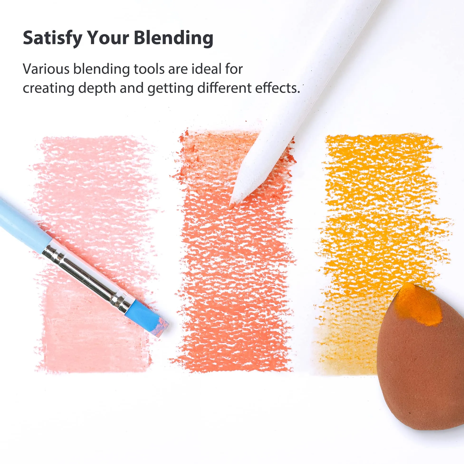 130pc Soft Pastel Bundle Set with Blending Tools