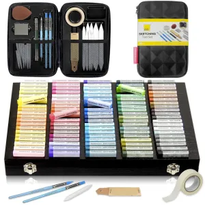 130pc Soft Pastel Bundle Set with Blending Tools