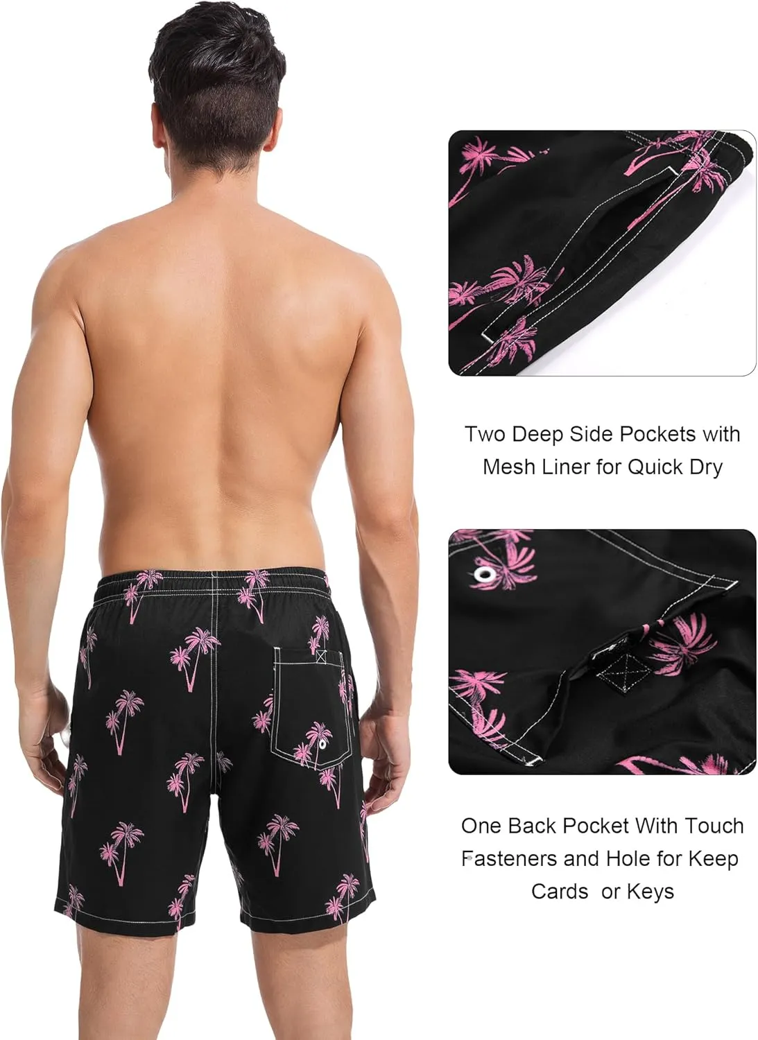 2 in 1 Mens Swim Trunks 7 Inch with Compression Liner Quick Dry Swim Shorts Swim Suits Board Shorts Swimwear