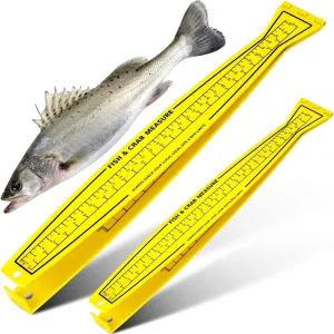 2 Pcs 6mm (1/4") Thick Fish Measuring Board for Fishing Boat, 32" (81cm) Double-Sided Folding Fish Ruler for Kayak Anglers and Outdoor Fishing, Lightweight Bump Board Fishing Ruler for Fishing Gear