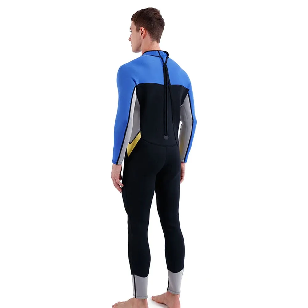 3mm Neoprene Wetsuit for Men Back Zip Full Body Flatlock Stitched Diving Suit for Snorkeling Surfing Scuba Diving Swimming