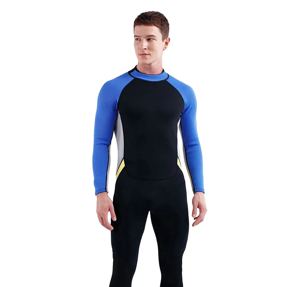 3mm Neoprene Wetsuit for Men Back Zip Full Body Flatlock Stitched Diving Suit for Snorkeling Surfing Scuba Diving Swimming