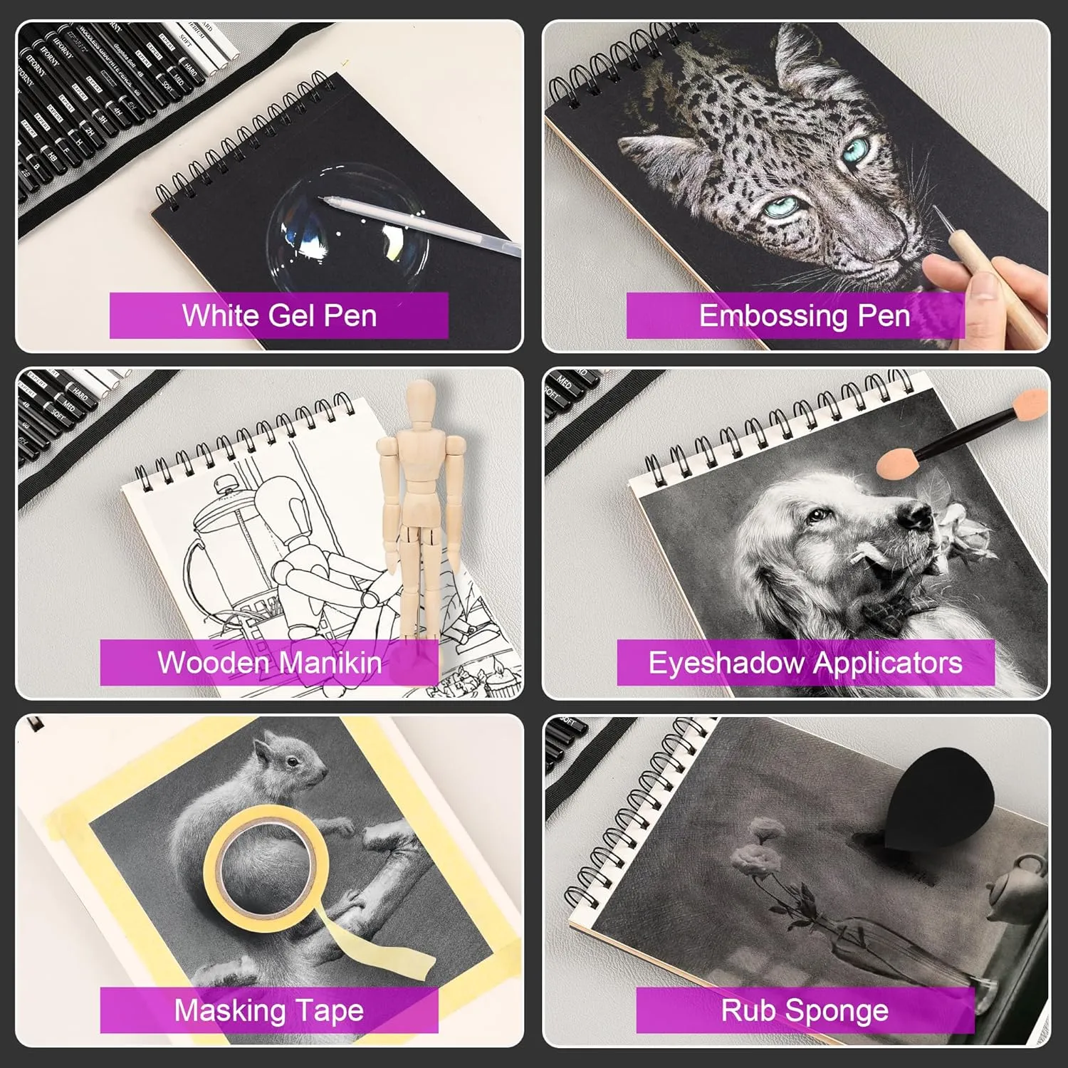 70 Pcs Drawing Set Sketching Kit - Sketch Pencils Art Supplies for Adults Art