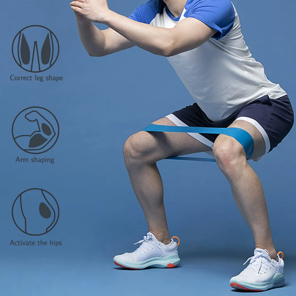 ACTIVE FOREVER Resistance Bands Set of 5, For Resistance Training, Muscle Stretching, Yoga and Other Fitness Exercises Blue