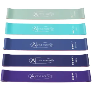 ACTIVE FOREVER Resistance Bands Set of 5, For Resistance Training, Muscle Stretching, Yoga and Other Fitness Exercises Blue