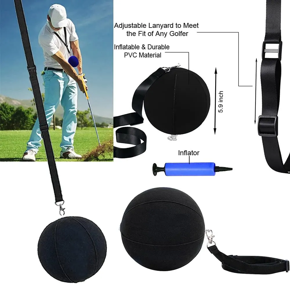 Amy Sport Golf Swing Training Aid Wrist Hinge Adjustable Arm Band with Hanger Smartball Connection Band for Correction, Men Women Ball Between Arms Practice Tool