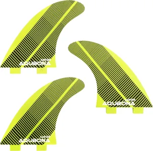 AQUBONA Dual Tab Fin Surfboard Fiberglass Fins for Surfing with Fin Bag Key
