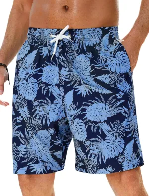 Enlision Mens Swim Trunks with Mesh Lining Quick Dry Beach Hawaiian Shorts with Pockets 7.5" Inseam Bathing Suit for Men
