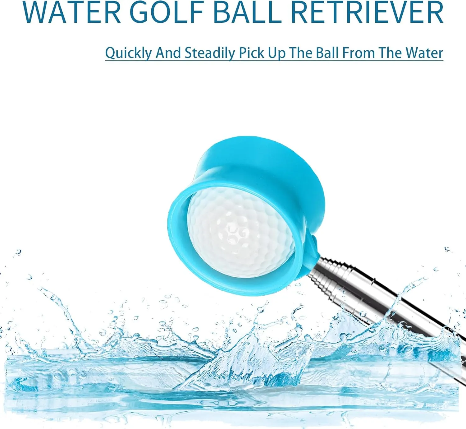 Golf Ball Retriever for Water Telescopic, 9Ft/12Ft Stainless Steel Ball Retriever Tool Golf Ball Grabber