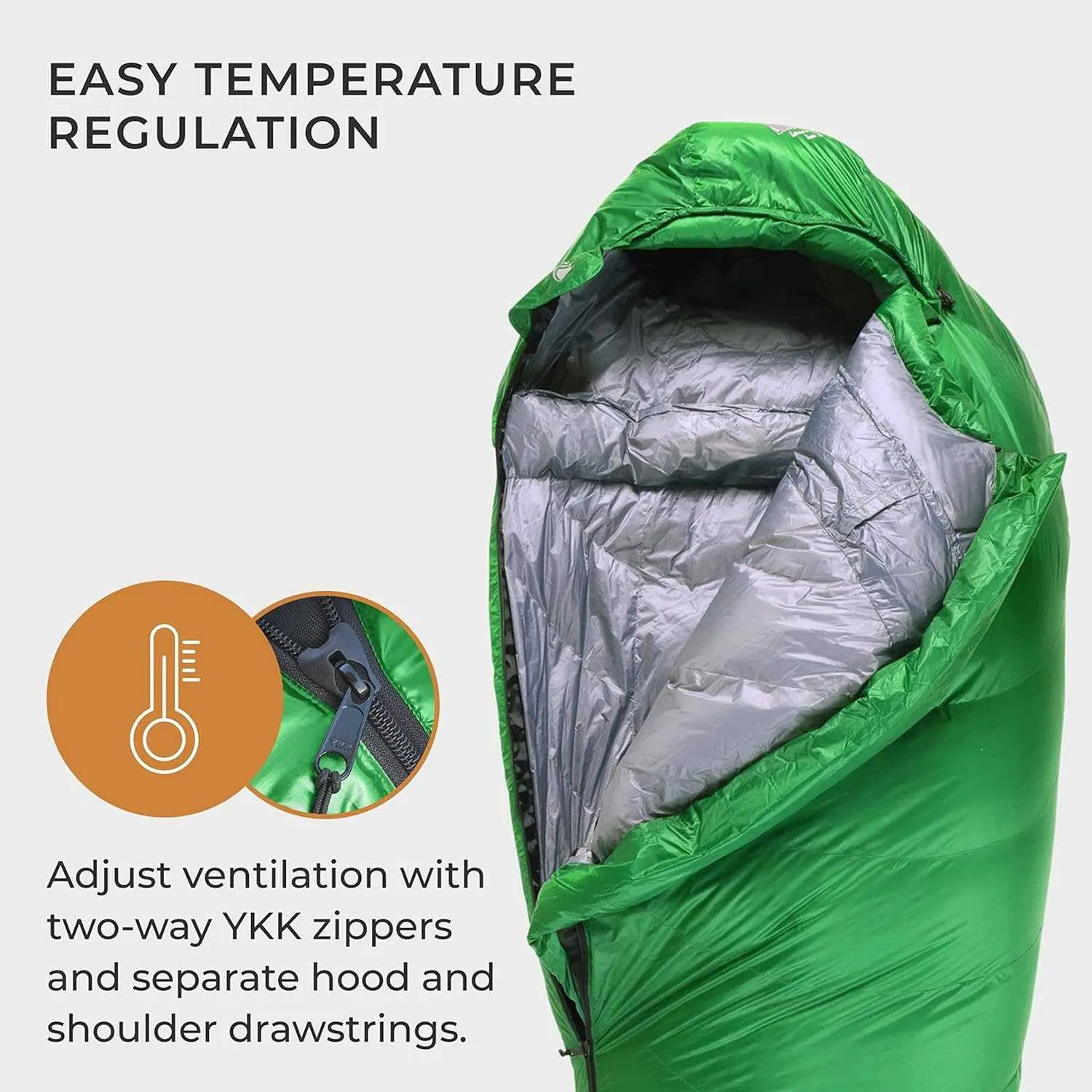 Hyke & Byke Katahdin 0°F Cold Weather Mummy Hiking & Backpacking Sleeping Bag