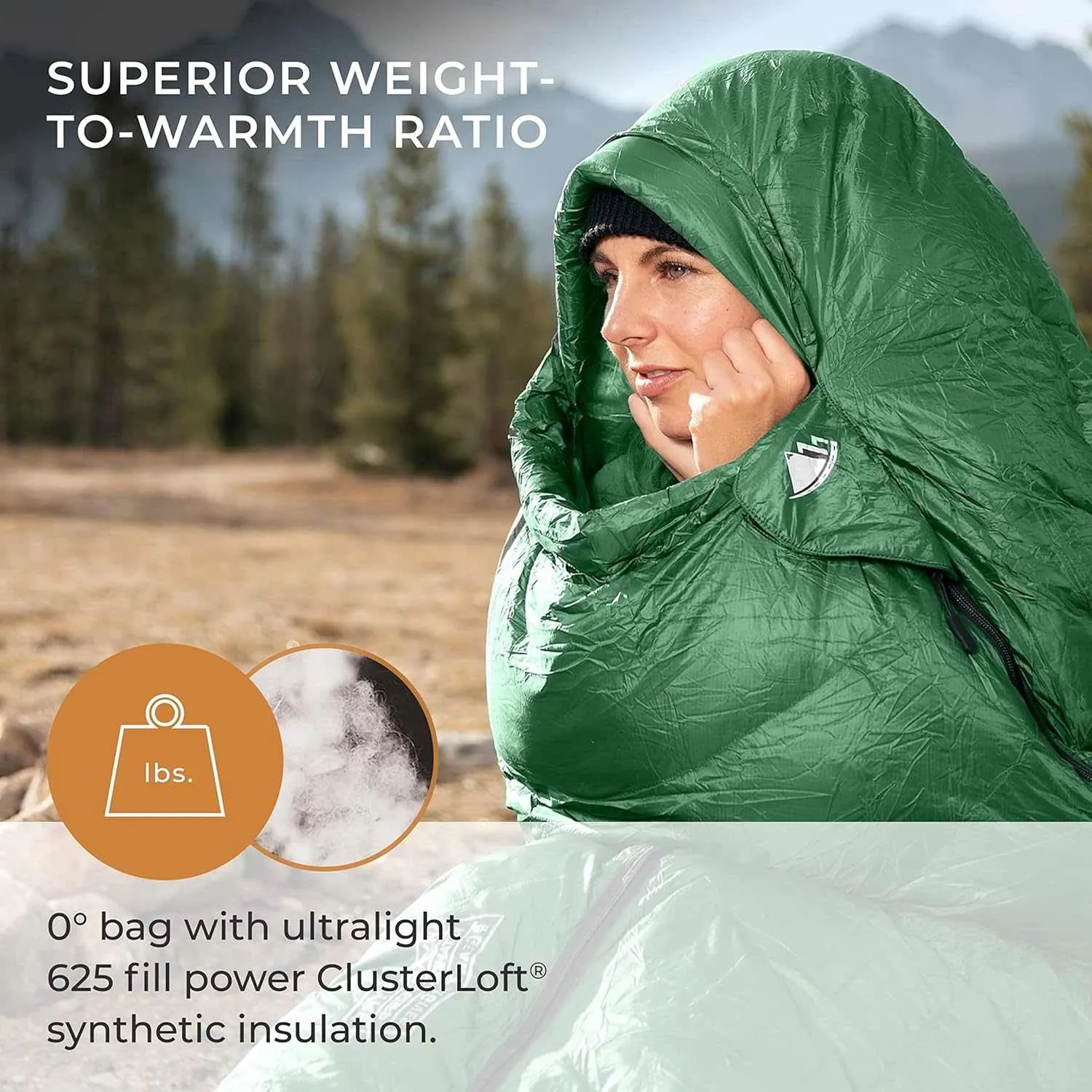 Hyke & Byke Katahdin 0°F Cold Weather Mummy Hiking & Backpacking Sleeping Bag