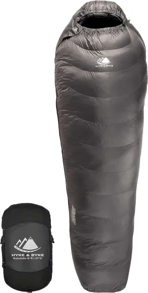 Hyke & Byke Katahdin 0°F Cold Weather Mummy Hiking & Backpacking Sleeping Bag