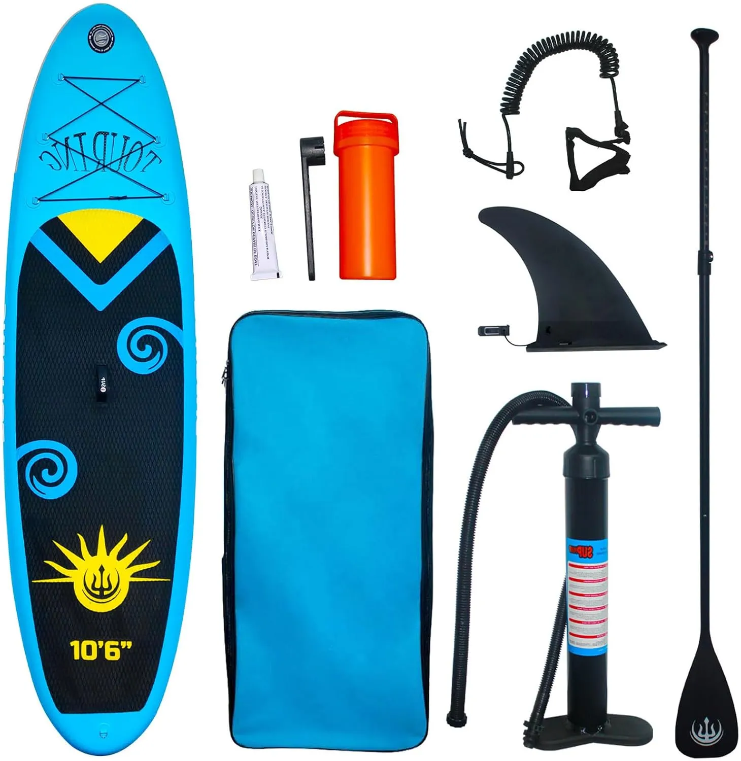 Inflatable Stand Up Paddle Board,10'6"Upgrade Version Blow Up Paddle Boards for Adults with Free Premium Sup Accessories & Backpack, Adjustable Paddle, Fins, Hand Pump
