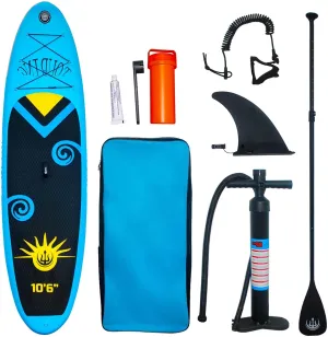 Inflatable Stand Up Paddle Board,10'6"Upgrade Version Blow Up Paddle Boards for Adults with Free Premium Sup Accessories & Backpack, Adjustable Paddle, Fins, Hand Pump