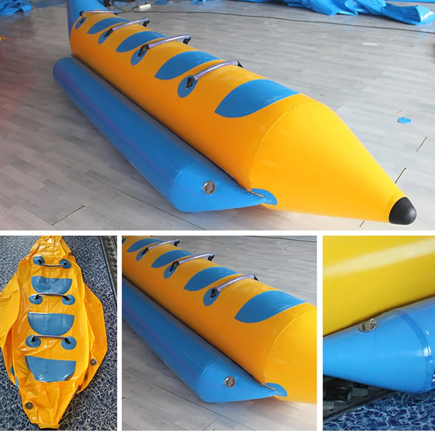 Inflatable Water Banana Boat, Surfing PVC Inflatable Banana Boat, Inflatable Towed Flying Fish Boat for Outdoor Surfing, Rafting,A