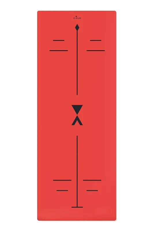 KALM Manifest Yoga Mat Eco-Friendly made with Natural Rubber for Best Grip and Excellent Support. ACT Red.