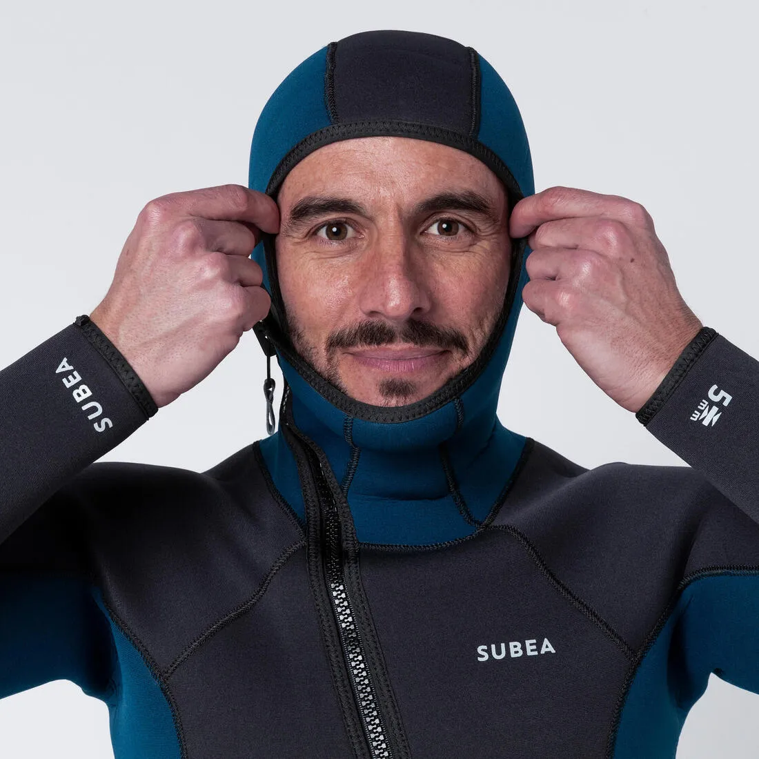 Men's diving wetsuit 5 mm neoprene SCD 500 black and blue