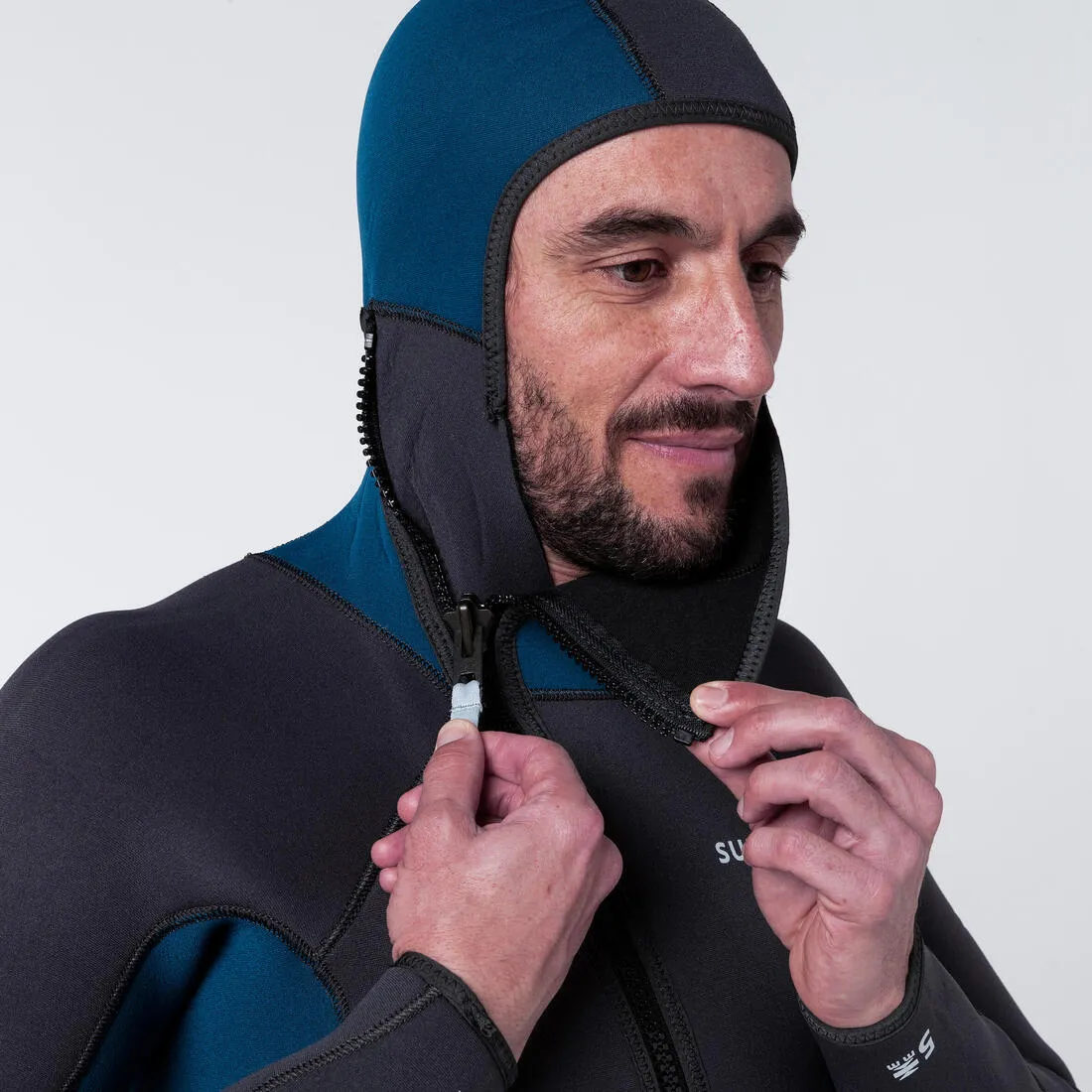 Men's diving wetsuit 5 mm neoprene SCD 500 black and blue