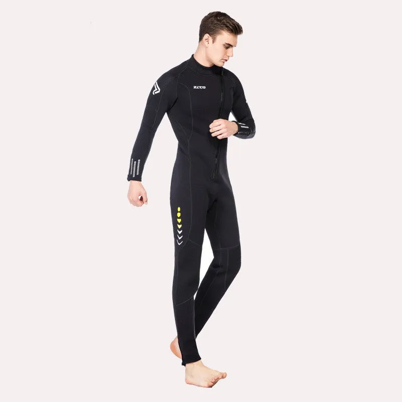 Mens Womens 3mm Wetsuit, Full Body Diving Suit Front Zip Wetsuit