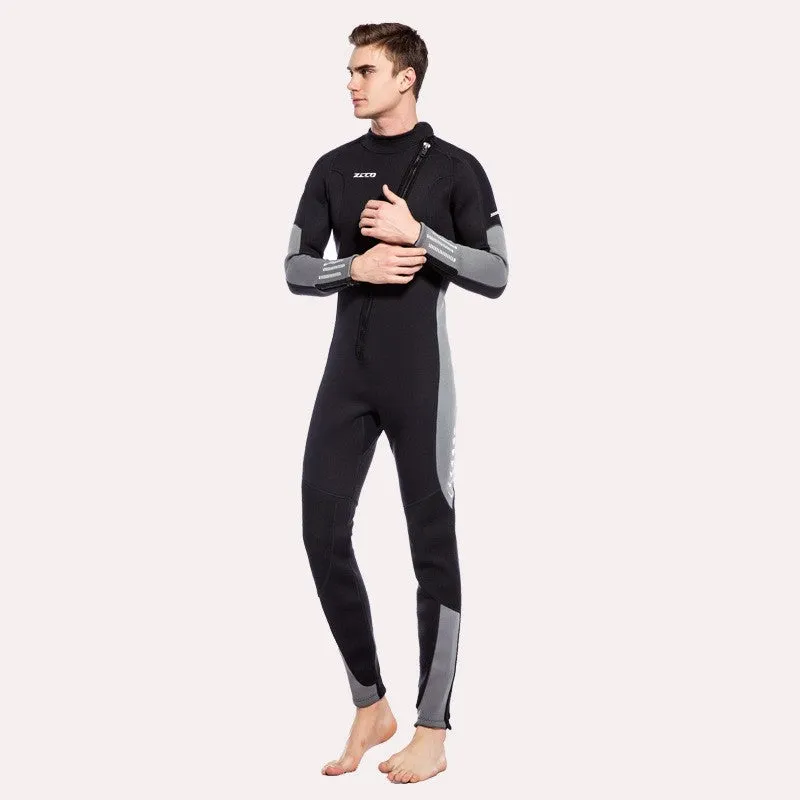 Mens Womens 3mm Wetsuit, Full Body Diving Suit Front Zip Wetsuit