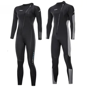 Mens Womens 3mm Wetsuit, Full Body Diving Suit Front Zip Wetsuit