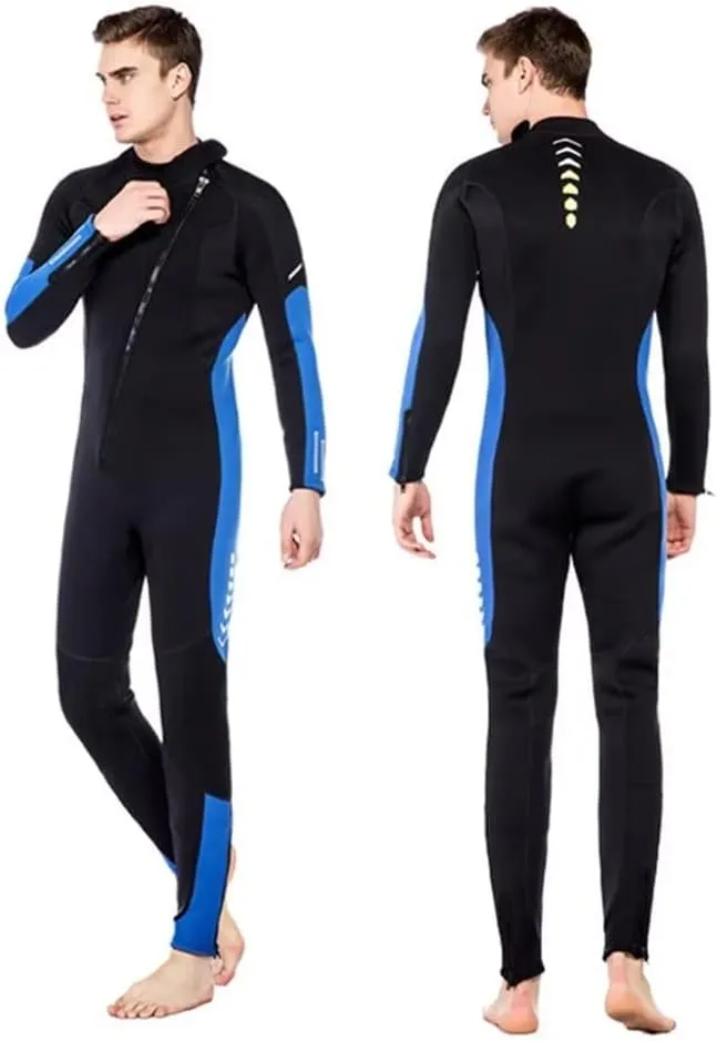 Mens Womens 3mm Wetsuit, Full Body Diving Suit Front Zip Wetsuit
