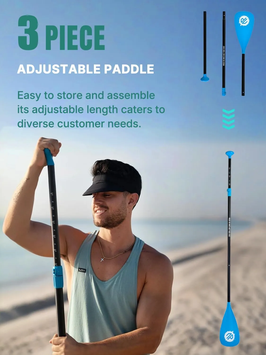 Niphean Inflatable Stand Up Paddle Board with SUP Accessories, Anti-Slip EVA Deck, 106 Inflatable Paddle Boards for Adults & Youth of All Skill Levels