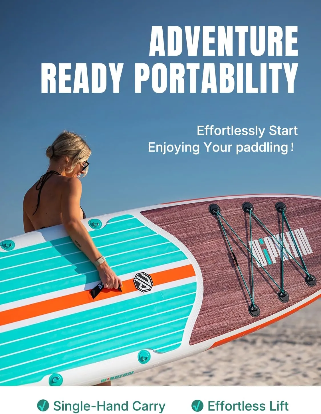 Niphean Inflatable Stand Up Paddle Board with SUP Accessories, Anti-Slip EVA Deck, 106 Inflatable Paddle Boards for Adults & Youth of All Skill Levels