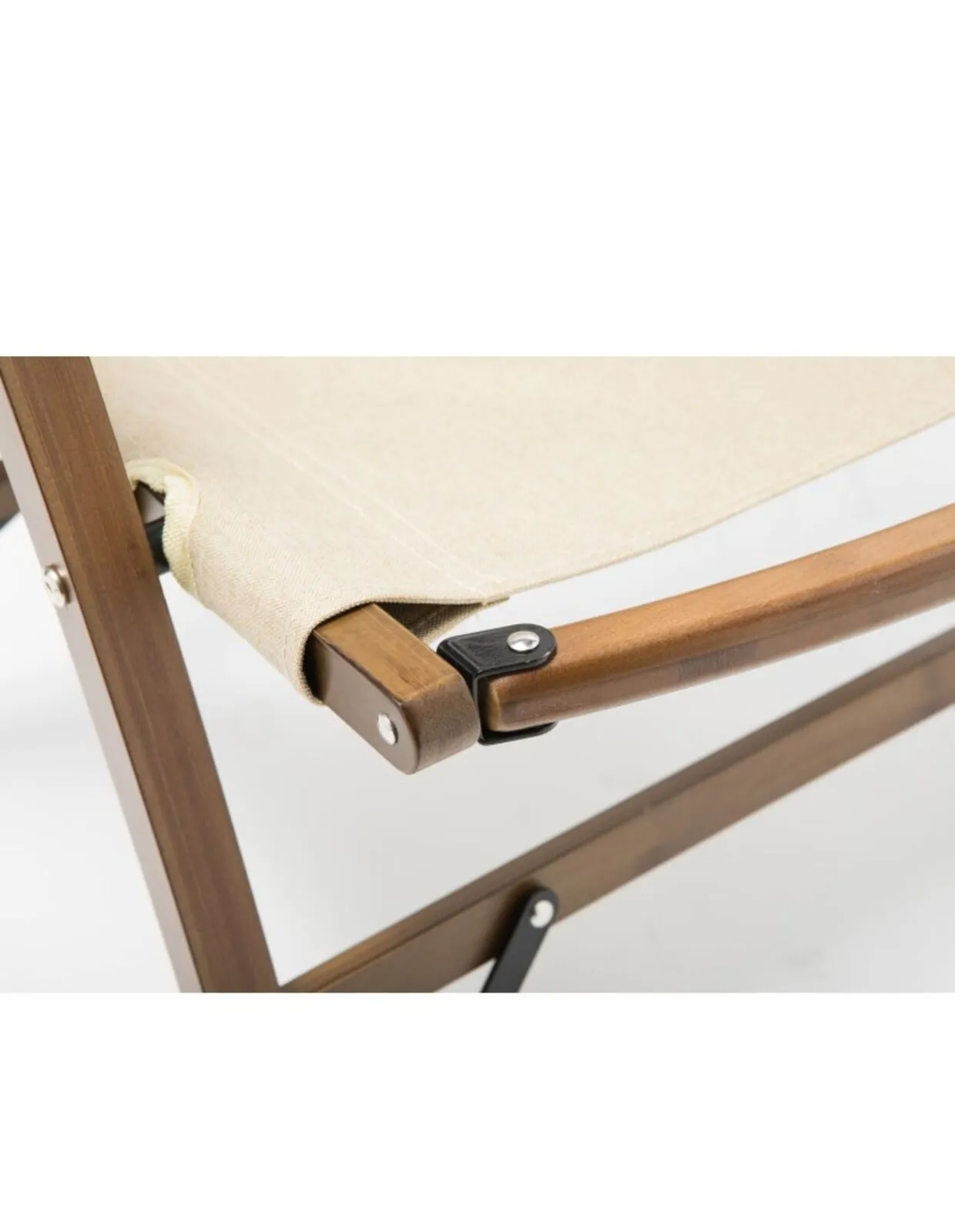 NNEDSZ 4x Bamboo Foldable Outdoor Camping Chair Wooden Travel Picnic Park Folding - Khaki/Beige