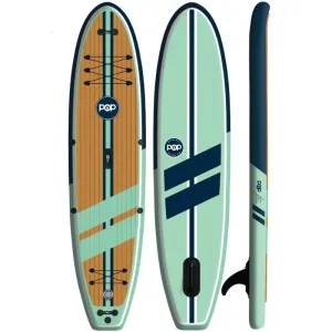 POP Board Co 11' Yacht Hopper Paddle Board Inflatable SUP - Teak/Blue/Mint