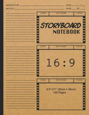 Storyboard Notebook 16:9: Blank Storybook Sketchbook | 16:9 Thumbnail Template Panels | Large Story Board Sketch Pad | Professional Storyboard Journal ... Directors, Students, Animators & Artists Paperback  February 25, 2021