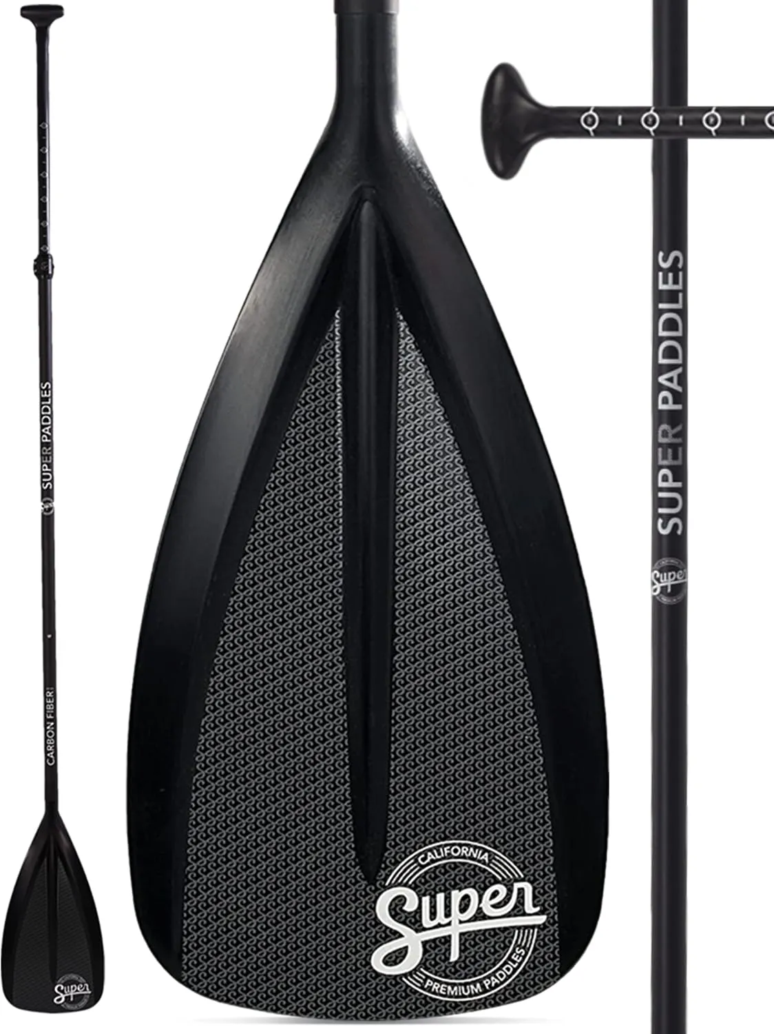 SUP Paddle - Carbon Fiber & Fiberglass Paddles - 3 Piece Adjustable Paddle Board Paddles w/Carbon Fiber or Fiberglass Performance Blades - Carbon, Fiberglass, or Aluminum Shaft Stand-Up Paddles