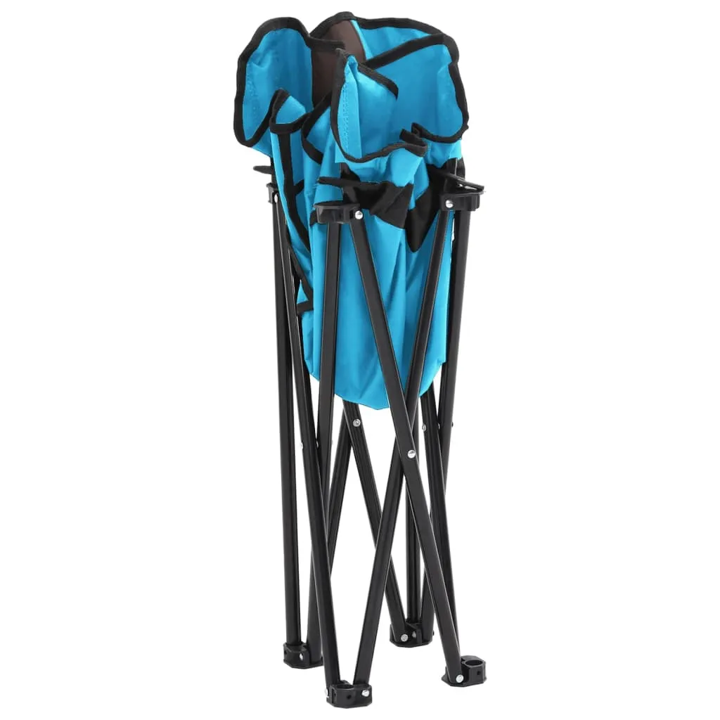 vidaXL Camping Chairs with Pocket Foldable 2 pcs Bright Blue