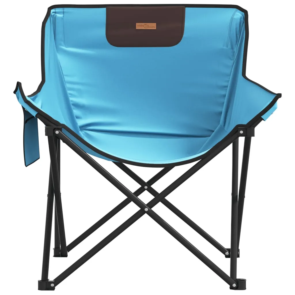 vidaXL Camping Chairs with Pocket Foldable 2 pcs Bright Blue