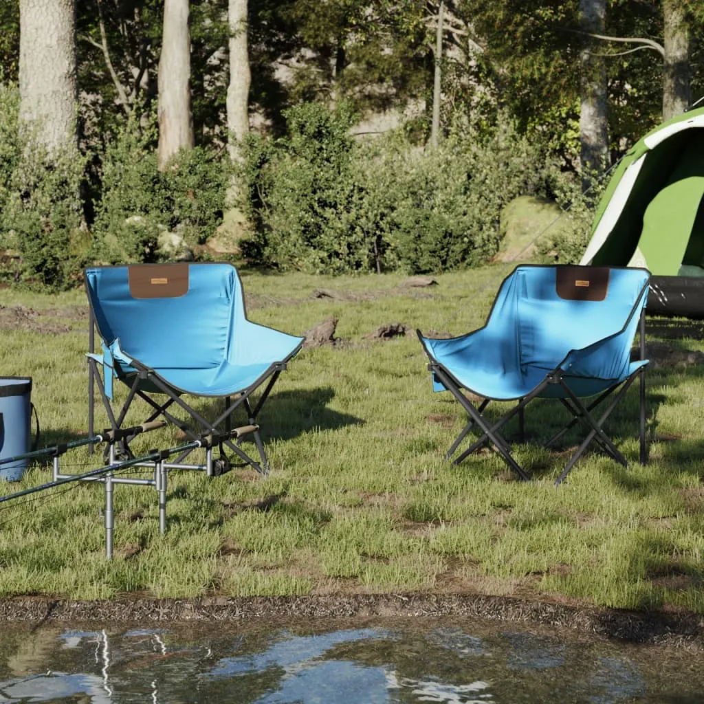 vidaXL Camping Chairs with Pocket Foldable 2 pcs Bright Blue