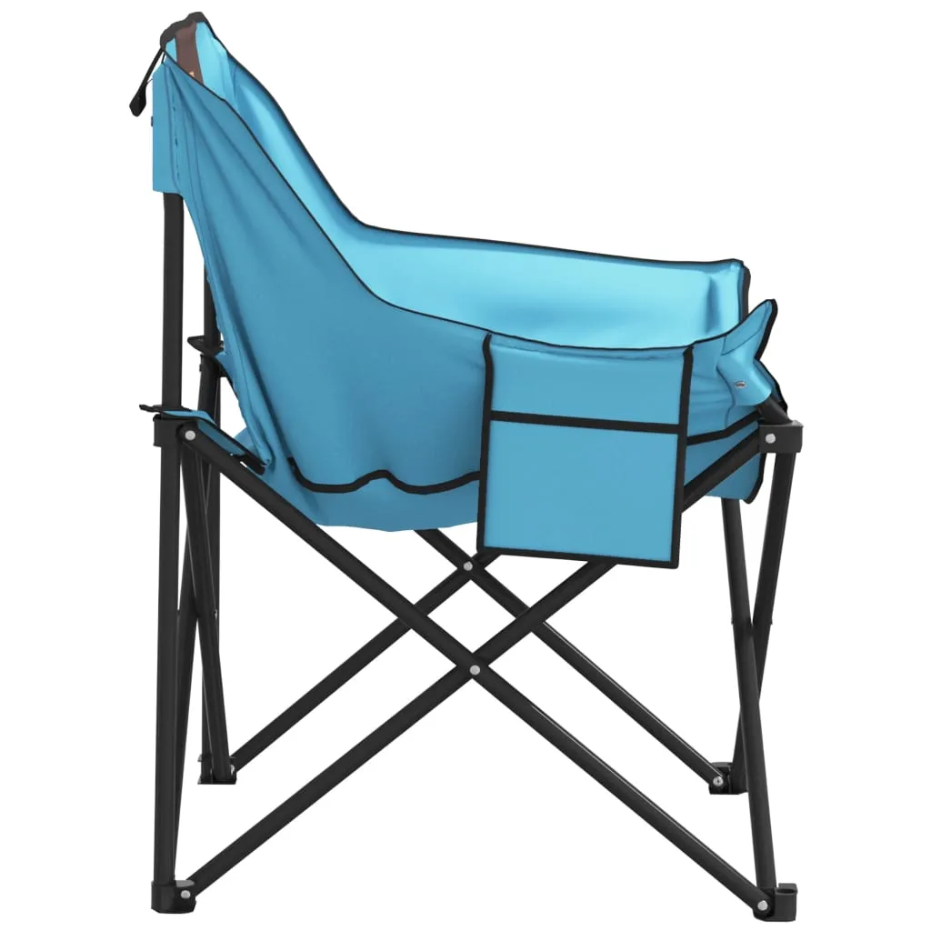 vidaXL Camping Chairs with Pocket Foldable 2 pcs Bright Blue
