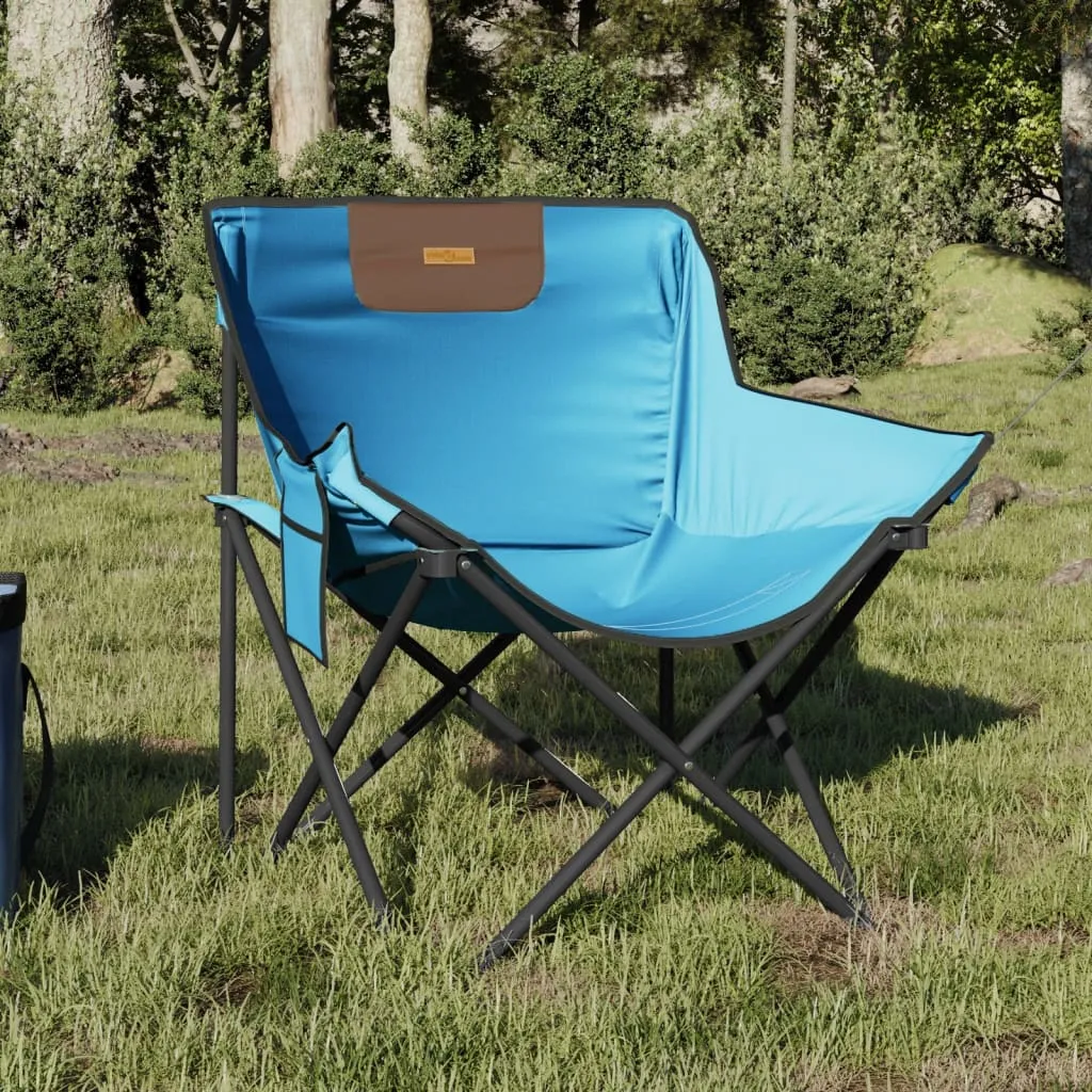 vidaXL Camping Chairs with Pocket Foldable 2 pcs Bright Blue