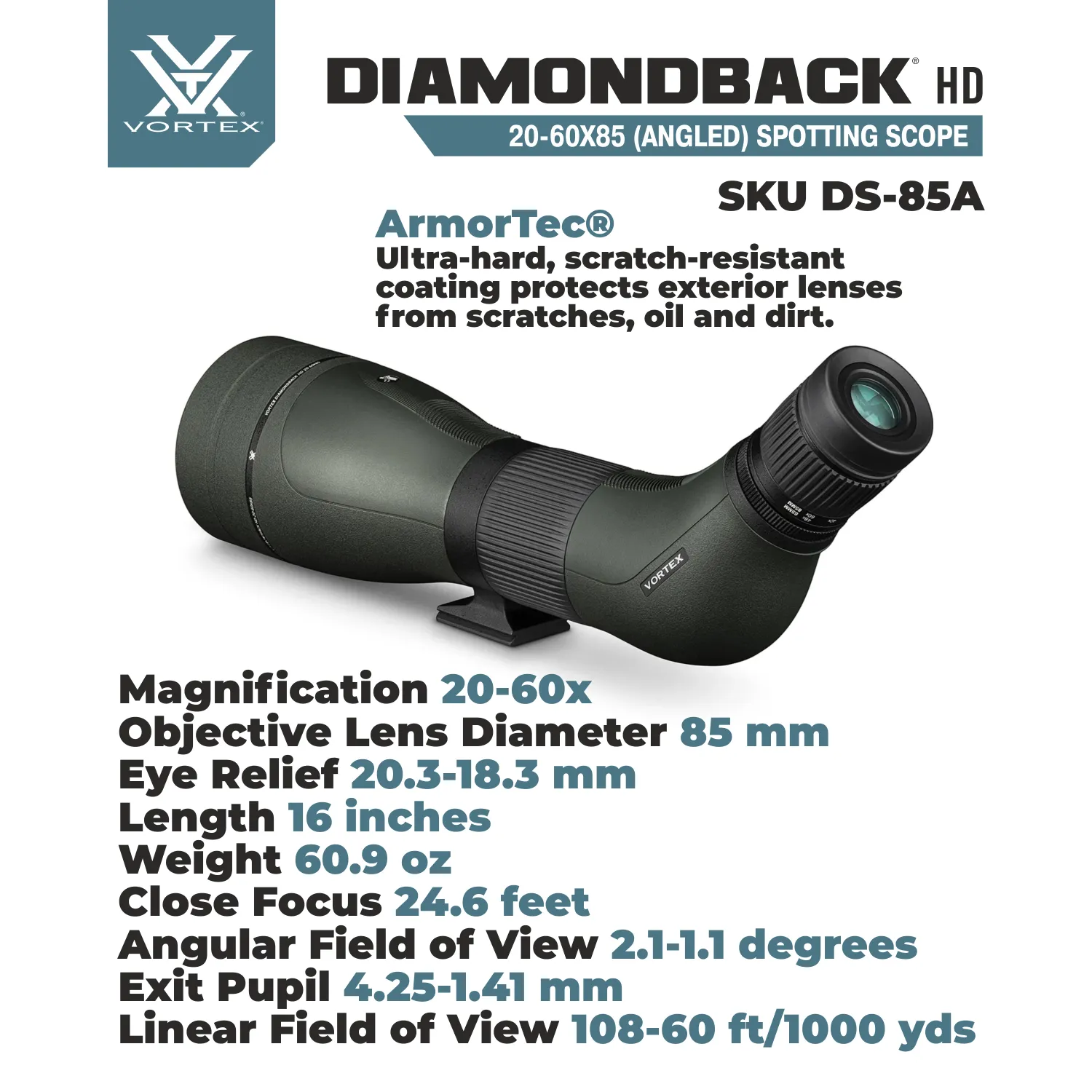 Vortex Optics Diamondback 20-60x85 HD Spotting Scope