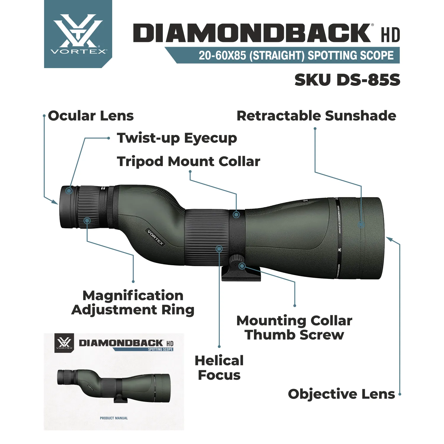 Vortex Optics Diamondback 20-60x85 HD Spotting Scope