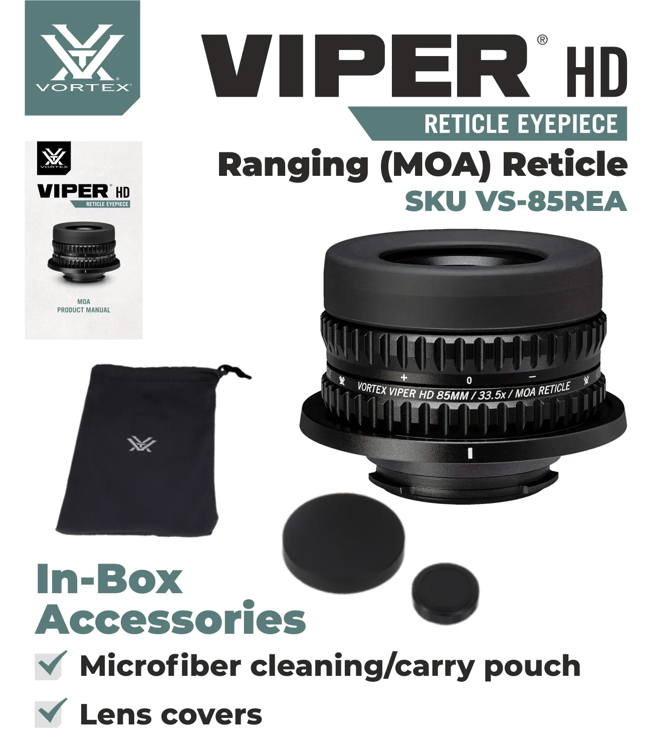 Vortex Optics Viper HD 85mm Spotting Scope Reticle Eyepiece Ranging (MOA) Reticle (VS-85REA)
