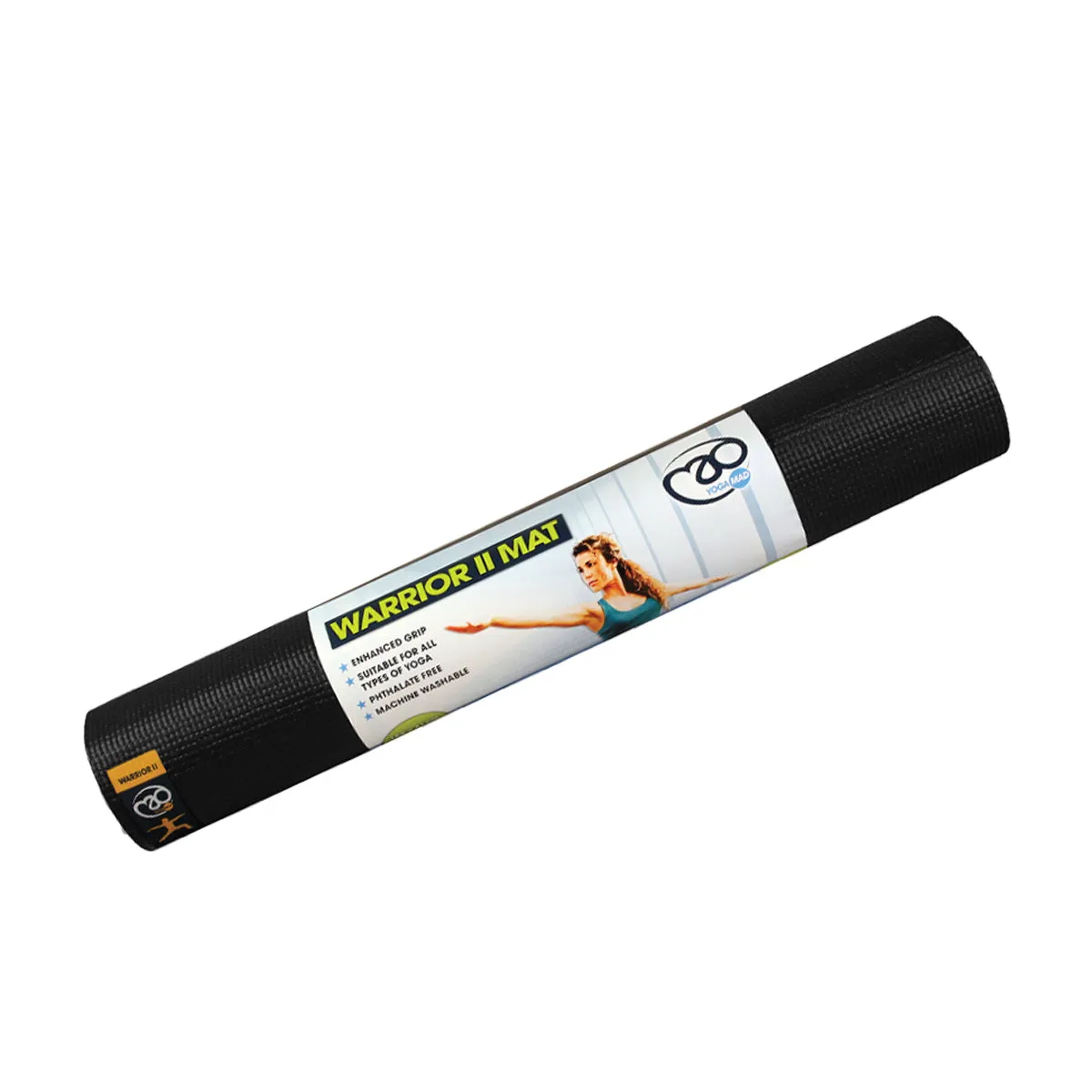 Warrior II Yoga Mat - Black